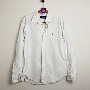 Ralph Lauren Classic Fit Mens White Button Down Shirt Pony 16.5 36/37